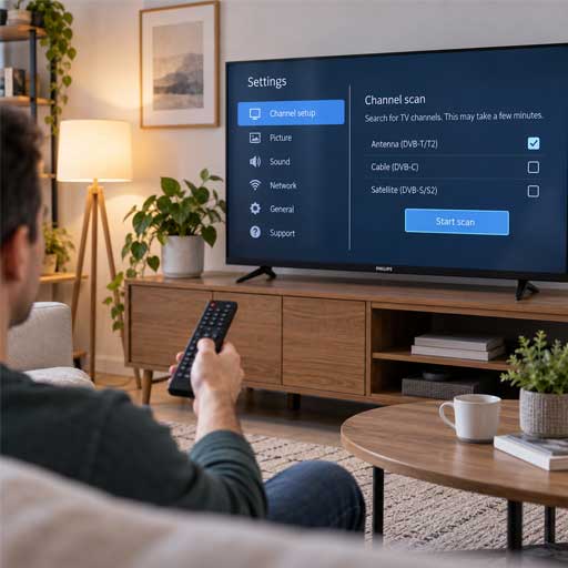 آموزش کانال یابی تلویزیون فیلیپس